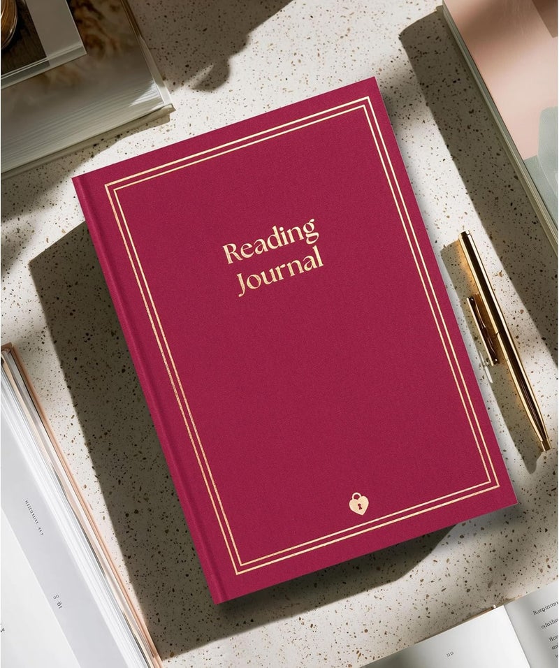 Paperell Reading Journal - 52 Reviews - Book Journal Gift for Book Lovers - Review, Log & Track Your Reading - Avid Readers Accessories - Linen Hardcover - Burgundy - Image 3